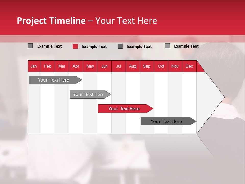 A Group Of People In A Conference Room PowerPoint Template