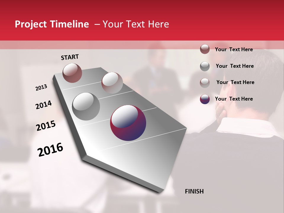 A Group Of People In A Conference Room PowerPoint Template