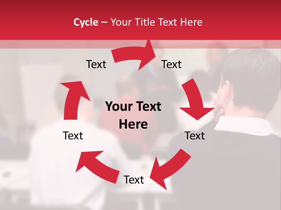 A Group Of People In A Conference Room PowerPoint Template