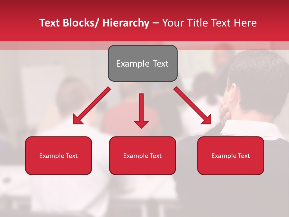 A Group Of People In A Conference Room PowerPoint Template