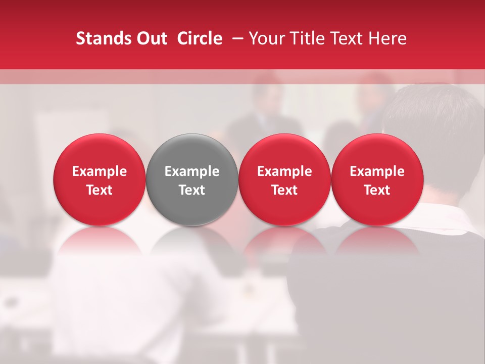 A Group Of People In A Conference Room PowerPoint Template