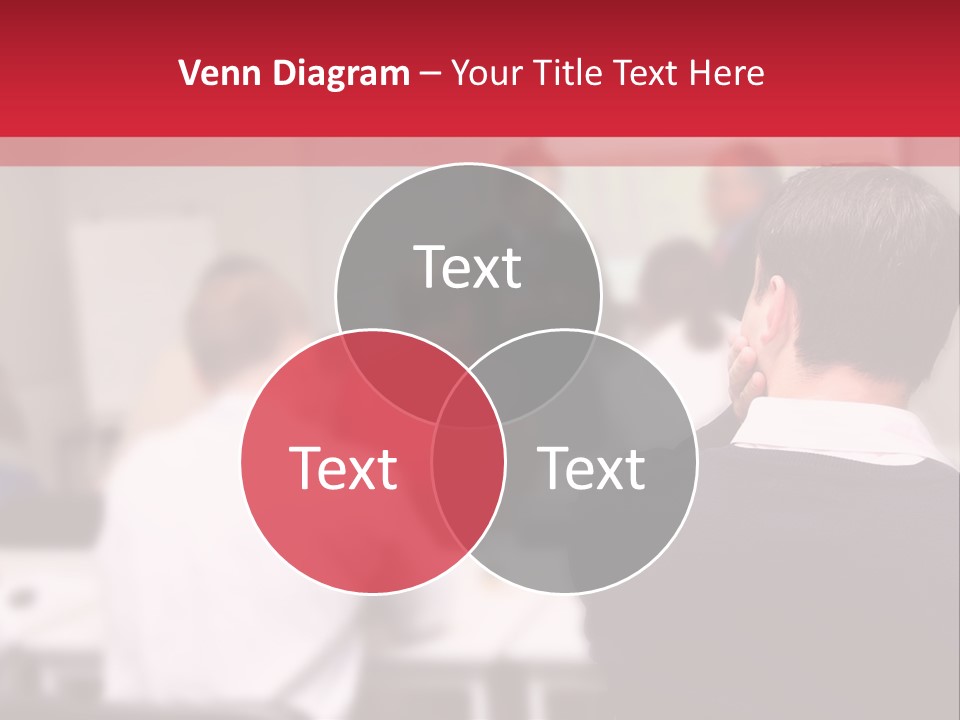 A Group Of People In A Conference Room PowerPoint Template