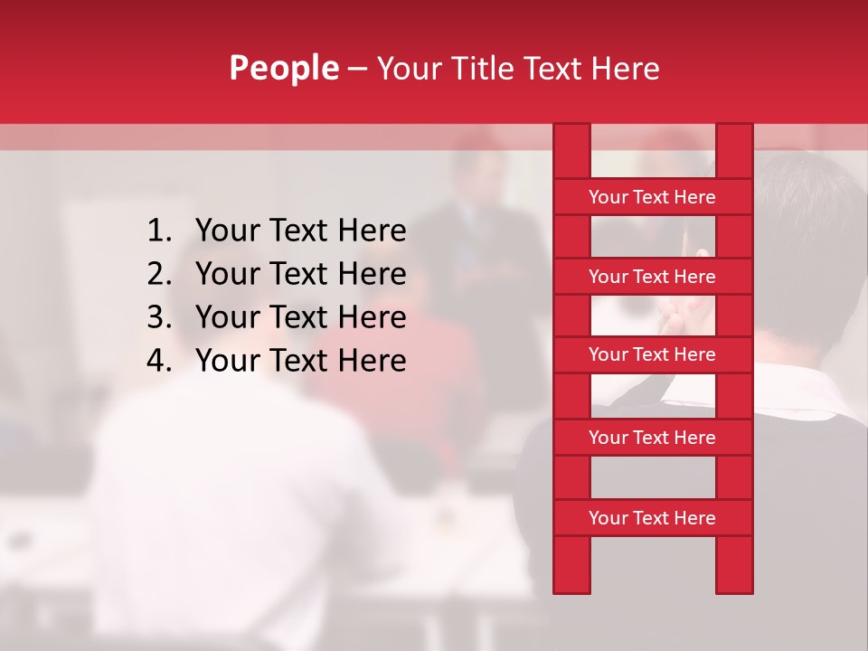 A Group Of People In A Conference Room PowerPoint Template
