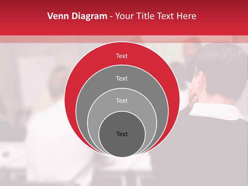 A Group Of People In A Conference Room PowerPoint Template