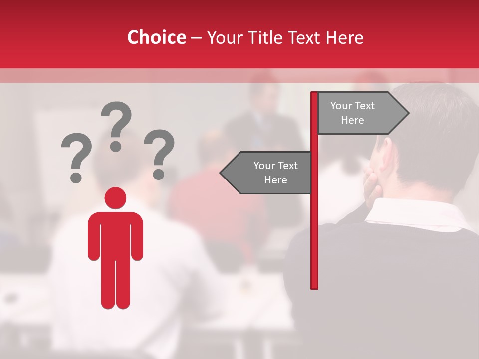 A Group Of People In A Conference Room PowerPoint Template