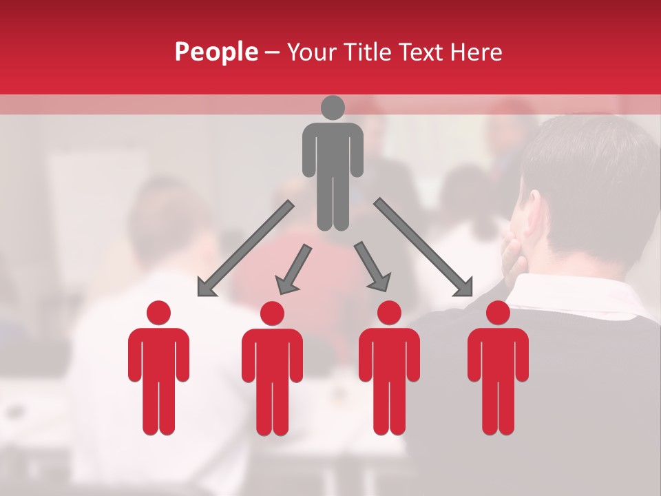 A Group Of People In A Conference Room PowerPoint Template