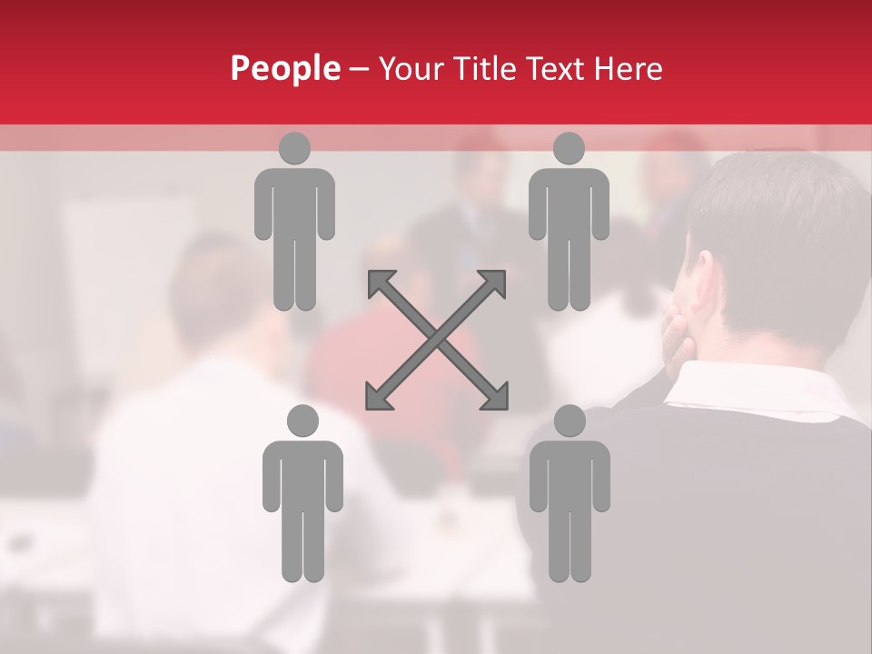 A Group Of People In A Conference Room PowerPoint Template