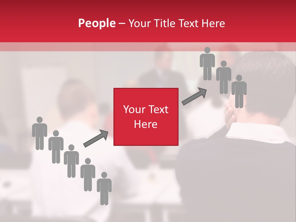 A Group Of People In A Conference Room PowerPoint Template