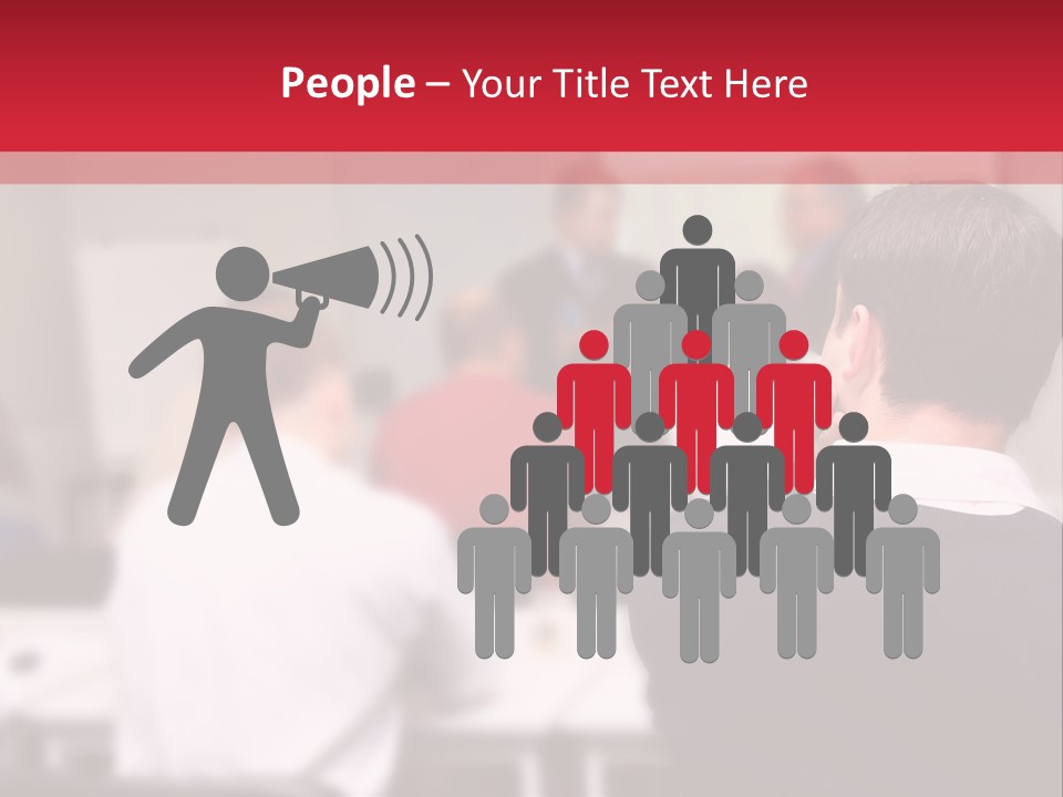 A Group Of People In A Conference Room PowerPoint Template