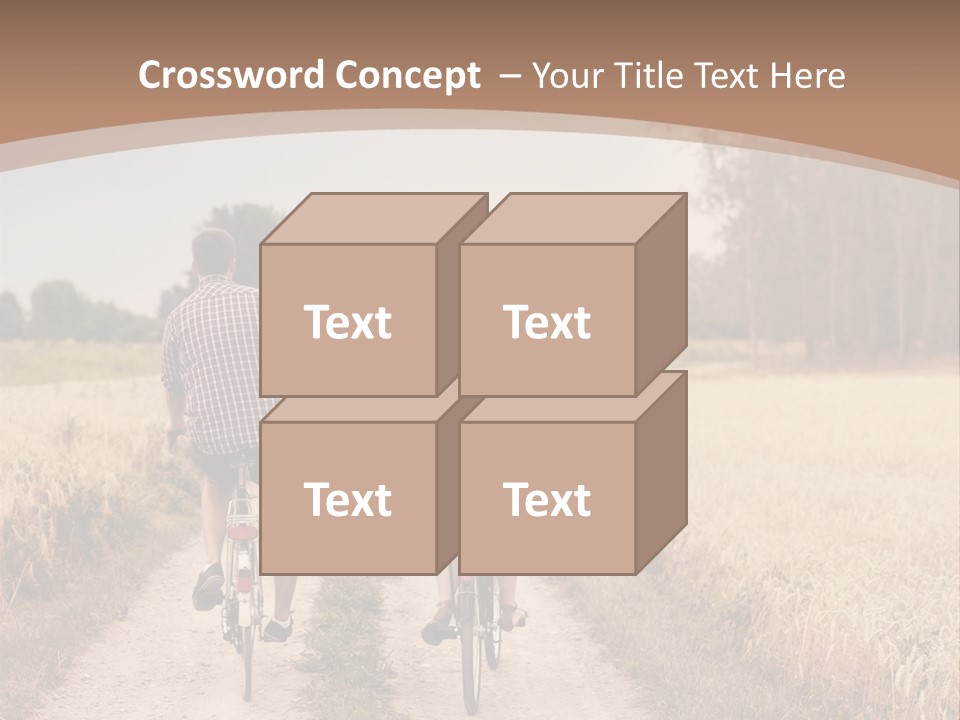 A Man And A Woman Riding Bikes Down A Dirt Road PowerPoint Template