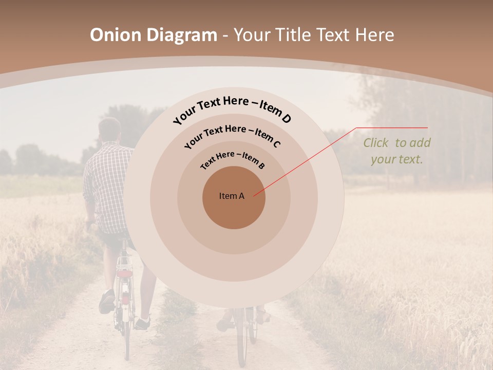 A Man And A Woman Riding Bikes Down A Dirt Road PowerPoint Template