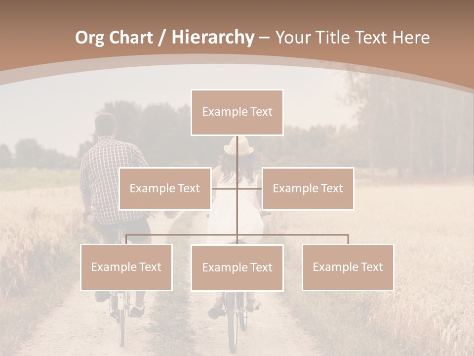 A Man And A Woman Riding Bikes Down A Dirt Road PowerPoint Template