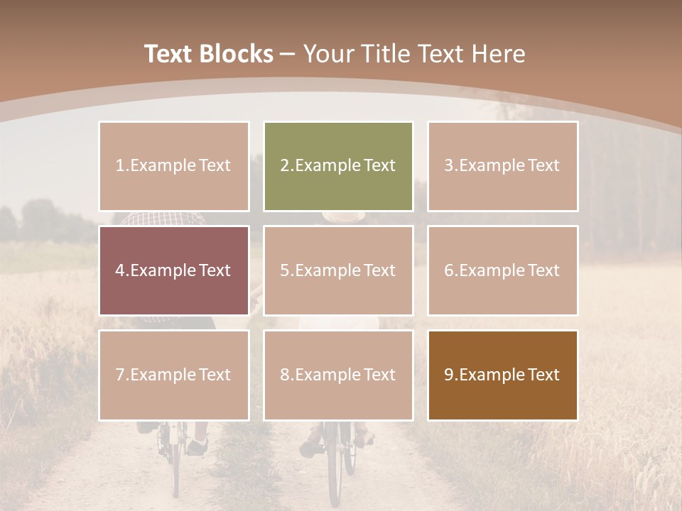 A Man And A Woman Riding Bikes Down A Dirt Road PowerPoint Template