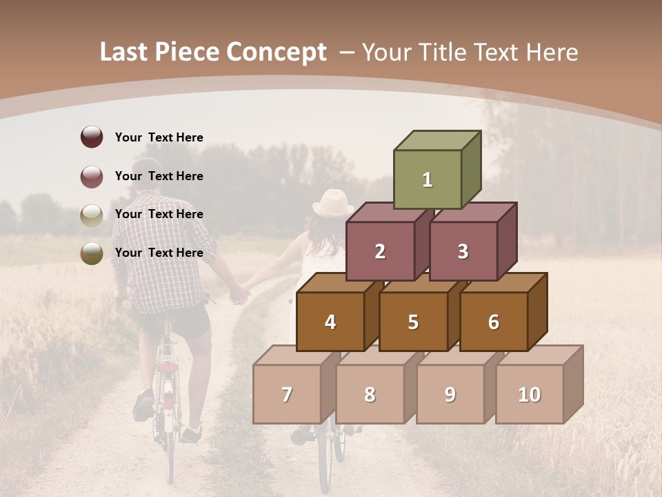 A Man And A Woman Riding Bikes Down A Dirt Road PowerPoint Template