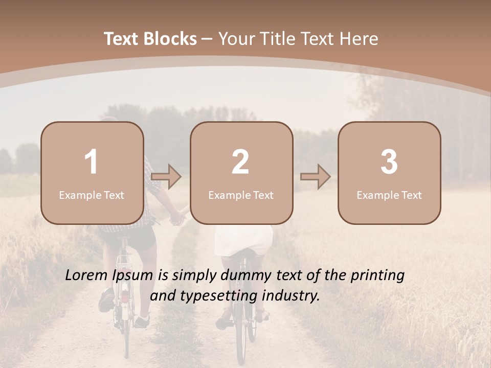 A Man And A Woman Riding Bikes Down A Dirt Road PowerPoint Template