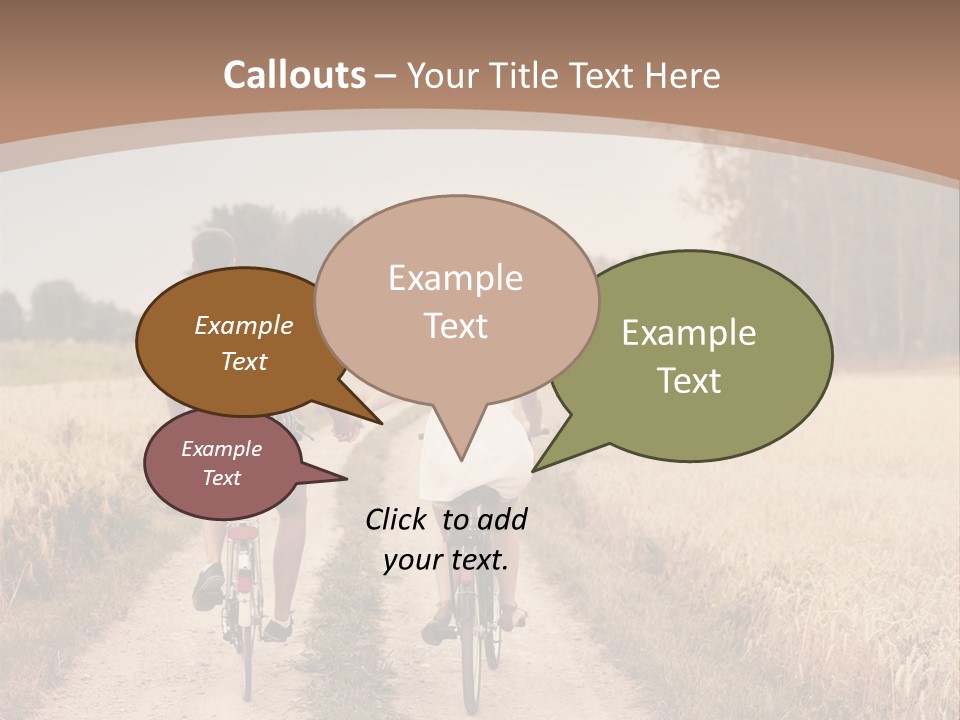 A Man And A Woman Riding Bikes Down A Dirt Road PowerPoint Template