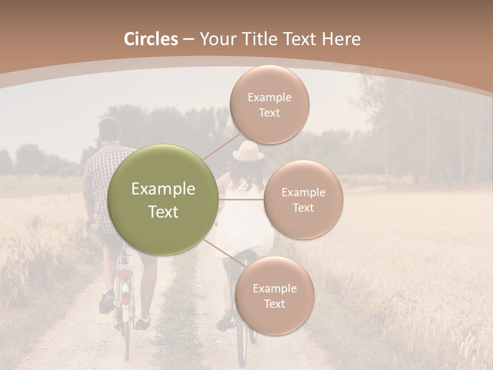 A Man And A Woman Riding Bikes Down A Dirt Road PowerPoint Template