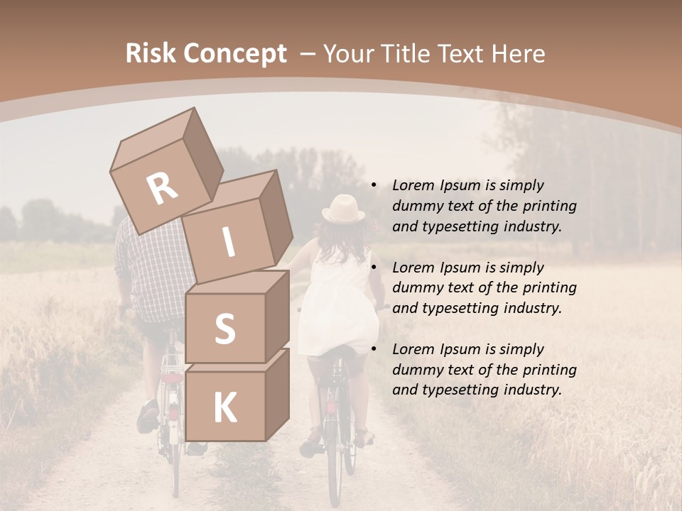 A Man And A Woman Riding Bikes Down A Dirt Road PowerPoint Template