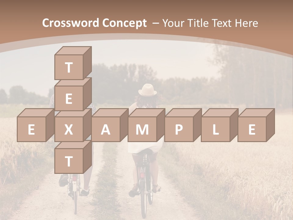 A Man And A Woman Riding Bikes Down A Dirt Road PowerPoint Template