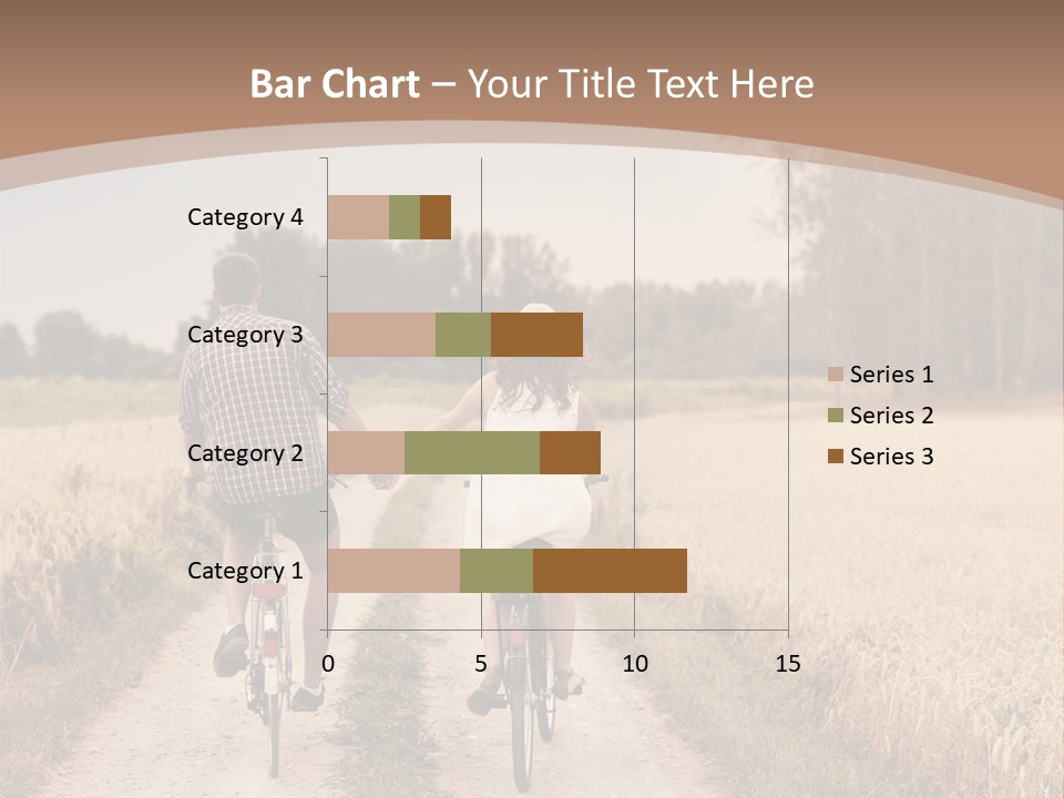 A Man And A Woman Riding Bikes Down A Dirt Road PowerPoint Template