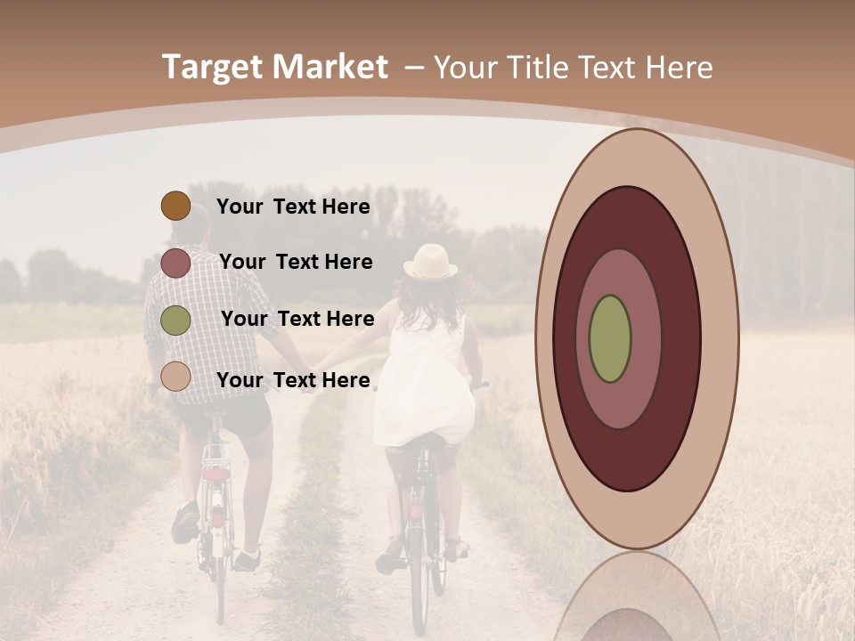 A Man And A Woman Riding Bikes Down A Dirt Road PowerPoint Template