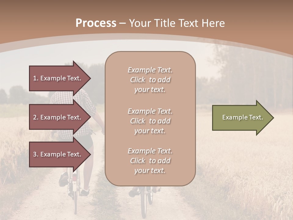 A Man And A Woman Riding Bikes Down A Dirt Road PowerPoint Template