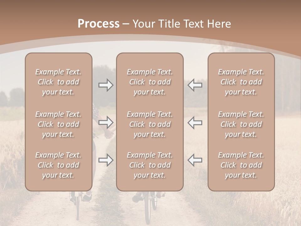 A Man And A Woman Riding Bikes Down A Dirt Road PowerPoint Template