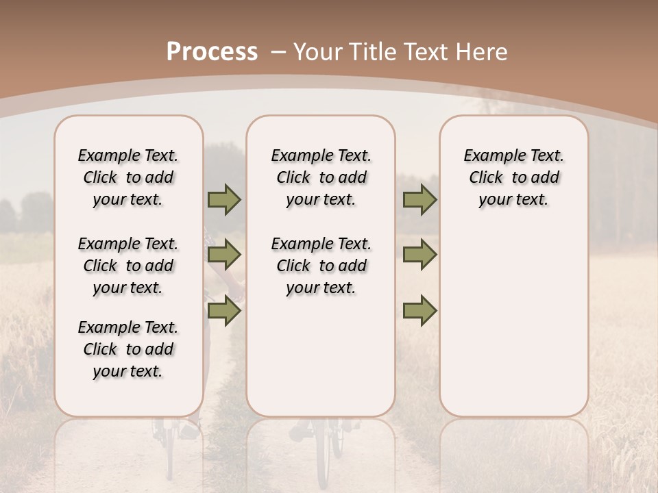 A Man And A Woman Riding Bikes Down A Dirt Road PowerPoint Template