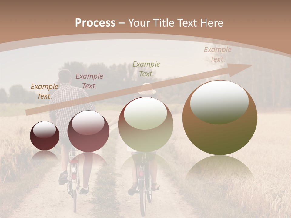 A Man And A Woman Riding Bikes Down A Dirt Road PowerPoint Template
