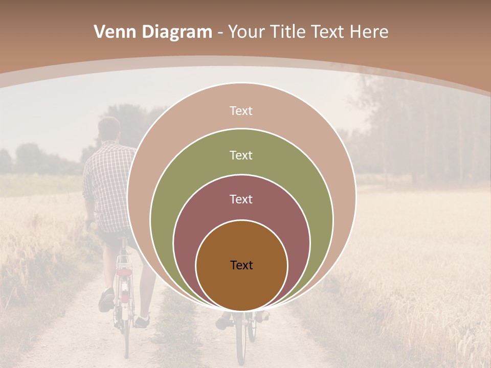 A Man And A Woman Riding Bikes Down A Dirt Road PowerPoint Template