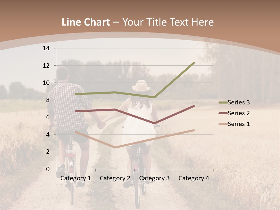 A Man And A Woman Riding Bikes Down A Dirt Road PowerPoint Template