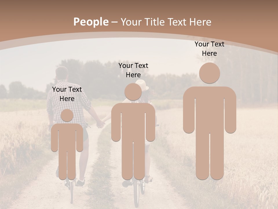 A Man And A Woman Riding Bikes Down A Dirt Road PowerPoint Template
