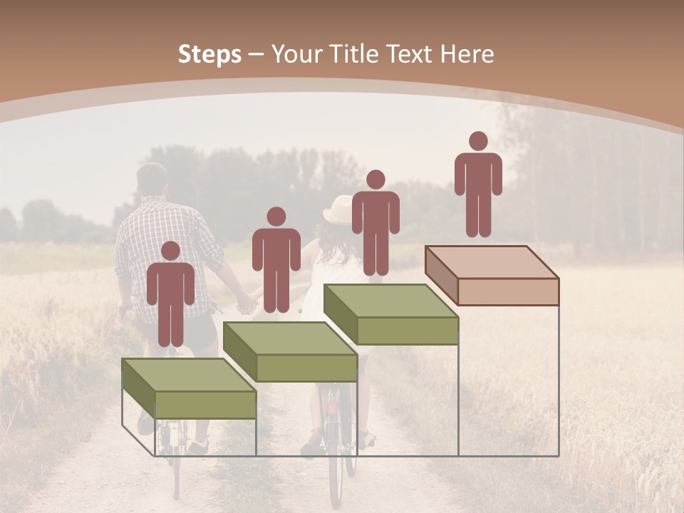 A Man And A Woman Riding Bikes Down A Dirt Road PowerPoint Template