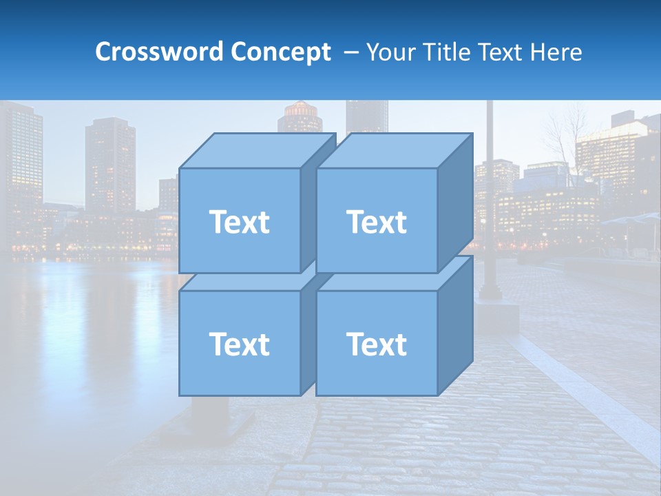 A Picture Of A City At Night With The Name Of The City PowerPoint Template