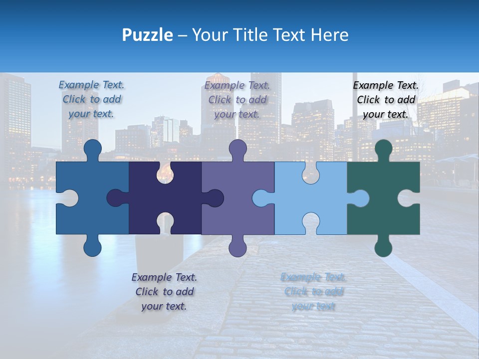 A Picture Of A City At Night With The Name Of The City PowerPoint Template