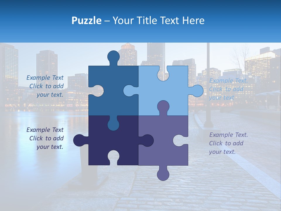 A Picture Of A City At Night With The Name Of The City PowerPoint Template