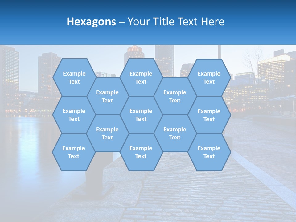 A Picture Of A City At Night With The Name Of The City PowerPoint Template