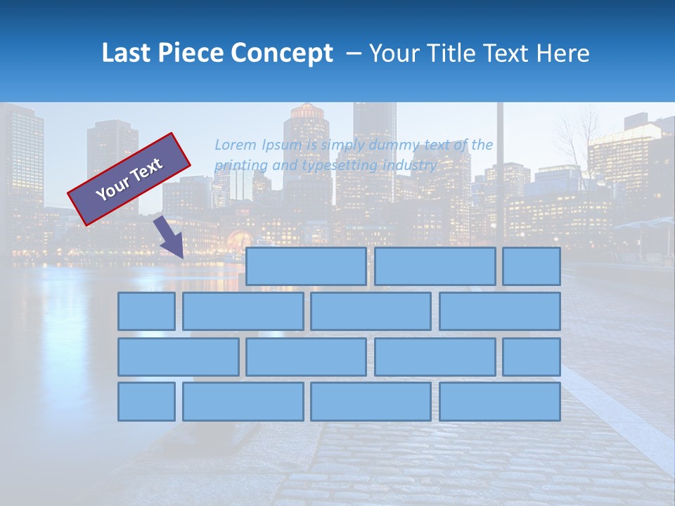 A Picture Of A City At Night With The Name Of The City PowerPoint Template