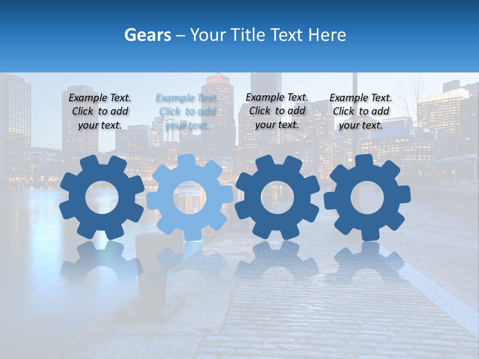 A Picture Of A City At Night With The Name Of The City PowerPoint Template