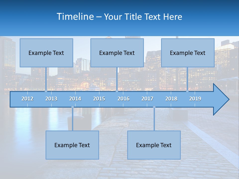 A Picture Of A City At Night With The Name Of The City PowerPoint Template