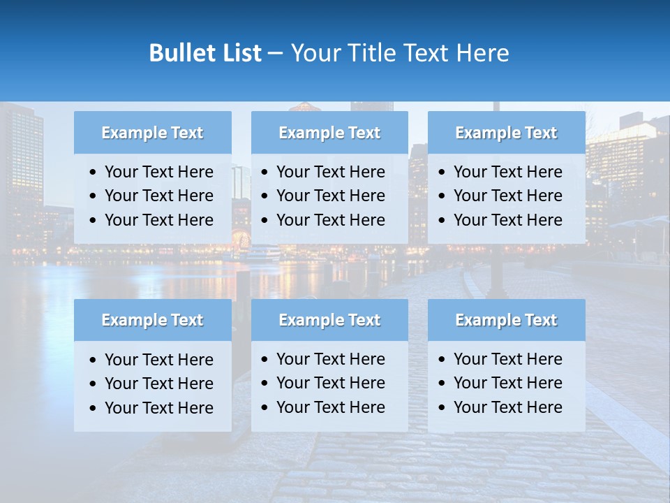 A Picture Of A City At Night With The Name Of The City PowerPoint Template