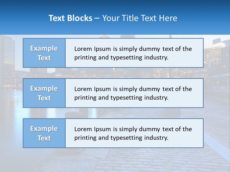 A Picture Of A City At Night With The Name Of The City PowerPoint Template