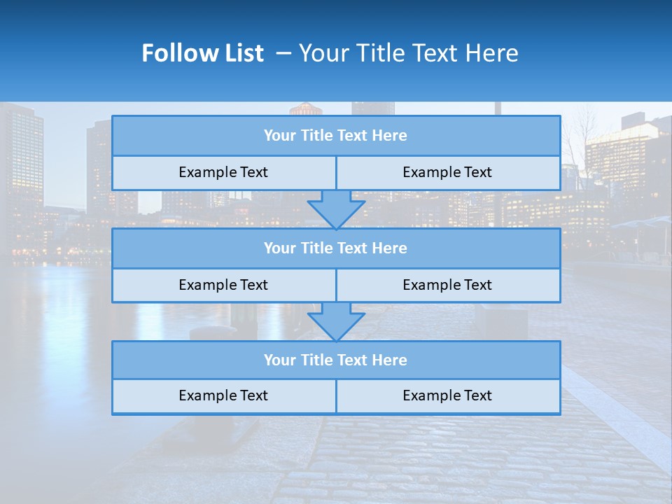 A Picture Of A City At Night With The Name Of The City PowerPoint Template