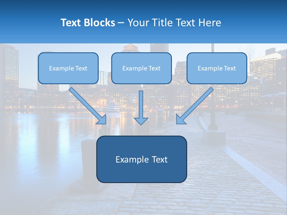 A Picture Of A City At Night With The Name Of The City PowerPoint Template
