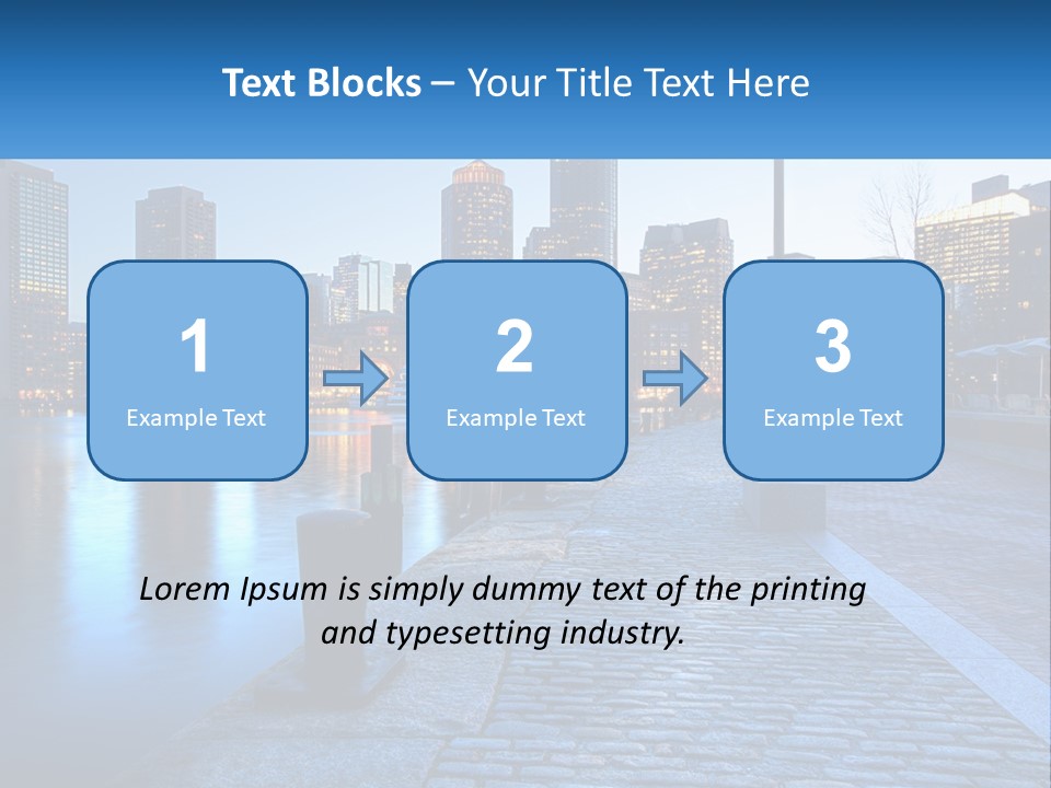 A Picture Of A City At Night With The Name Of The City PowerPoint Template