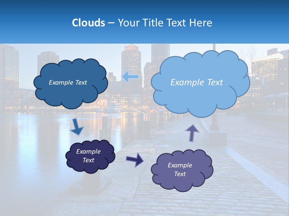 A Picture Of A City At Night With The Name Of The City PowerPoint Template