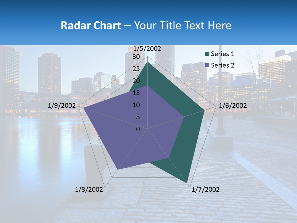 A Picture Of A City At Night With The Name Of The City PowerPoint Template