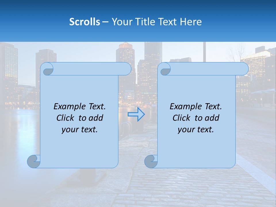 A Picture Of A City At Night With The Name Of The City PowerPoint Template
