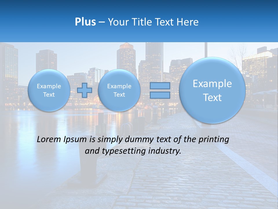 A Picture Of A City At Night With The Name Of The City PowerPoint Template