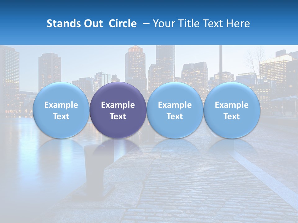 A Picture Of A City At Night With The Name Of The City PowerPoint Template